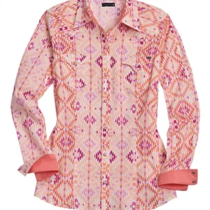 Chemise Western Scattered Aztec Print à snap - Femme