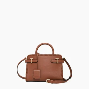 Petit sac à main Emilie en cuir grainé avec surpiqûres